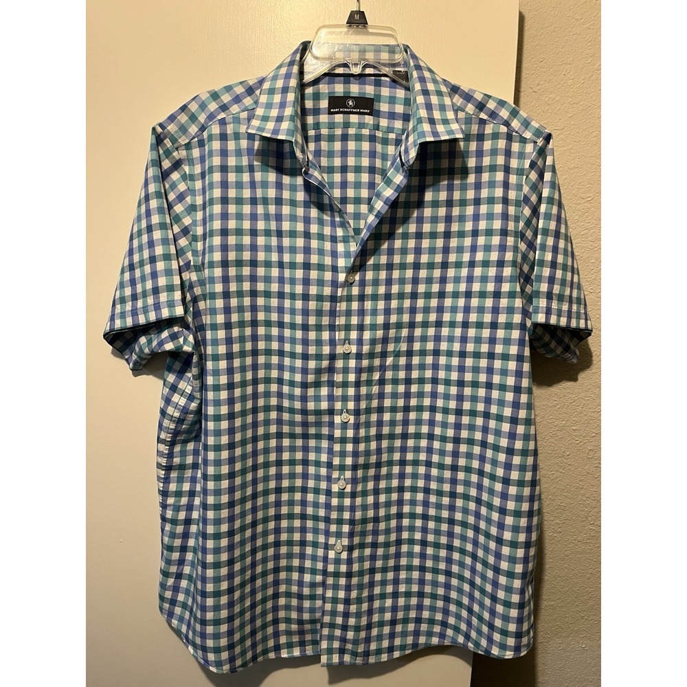 M63-Hart Schaffner Marx Mens Lightweight Short Sleeve Button Shirt XL